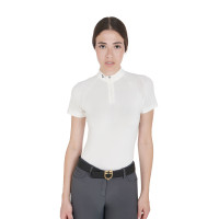 Polo da allenamento tecnico aderente con zip da donna Equestro Nero Polo da allenamento tecnico aderente con zip da donna Equestro Nero