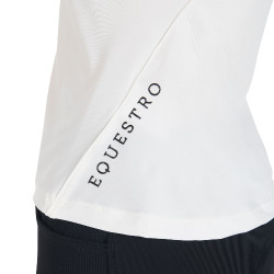 Polo da allenamento tecnico aderente con zip da donna Equestro Bianco Polo da allenamento tecnico aderente con zip da donna Equestro Bianco