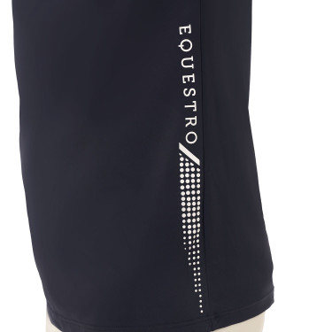 Polo da allenamento bicolore aderente a maniche corte con zip da uomo Equestro Polo da allenamento bicolore aderente a maniche corte con zip da uomo Equestro