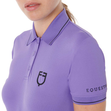 Polo da allenamento aderente in tessuto traspirante da donna Equestro Polo da allenamento aderente in tessuto traspirante da donna Equestro