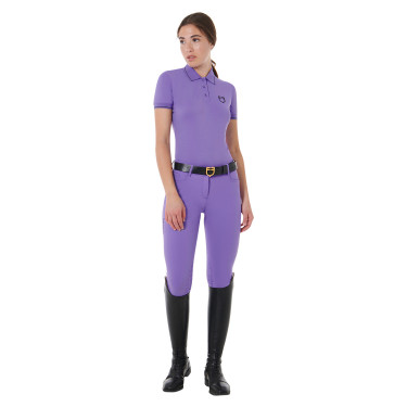 Polo da allenamento aderente in tessuto traspirante da donna Equestro Polo da allenamento aderente in tessuto traspirante da donna Equestro