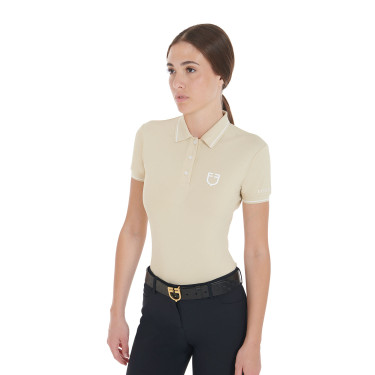 Polo da allenamento aderente in tessuto traspirante da donna Equestro Polo da allenamento aderente in tessuto traspirante da donna Equestro