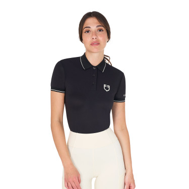 Polo da allenamento aderente in tessuto traspirante da donna Equestro Polo da allenamento aderente in tessuto traspirante da donna Equestro