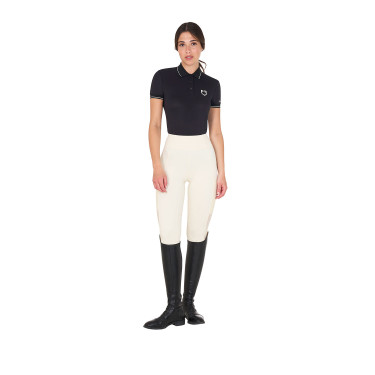 Polo da allenamento aderente in tessuto traspirante da donna Equestro Polo da allenamento aderente in tessuto traspirante da donna Equestro