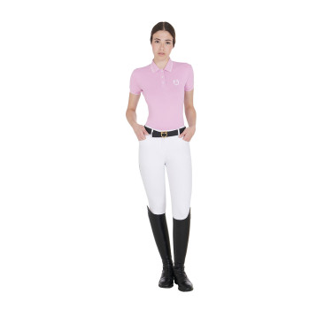Polo da allenamento aderente in tessuto traspirante da donna Equestro Polo da allenamento aderente in tessuto traspirante da donna Equestro
