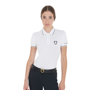 Polo da allenamento aderente in tessuto traspirante da donna Equestro Polo da allenamento aderente in tessuto traspirante da donna Equestro