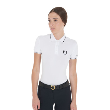 Polo da allenamento aderente in tessuto traspirante da donna Equestro Polo da allenamento aderente in tessuto traspirante da donna Equestro