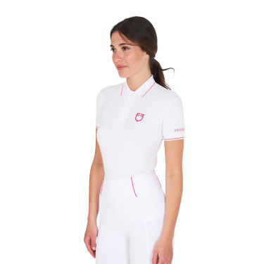 Polo da allenamento aderente in tessuto traspirante da donna Equestro Polo da allenamento aderente in tessuto traspirante da donna Equestro