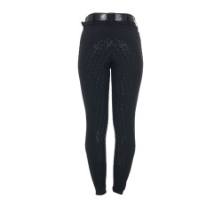 Pantaloni a vita alta con grip integrale da donna Equestro Nero Pantaloni a vita alta con grip integrale da donna Equestro Nero