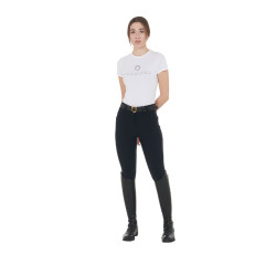 Pantaloni a vita alta con grip integrale da donna Equestro Nero Pantaloni a vita alta con grip integrale da donna Equestro Nero
