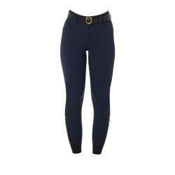Pantaloni a vita alta con grip integrale da donna Equestro Marina Blu marino Pantaloni a vita alta con grip integrale da donna Equestro Marina Blu marino