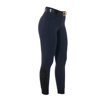 Pantaloni a vita alta con grip integrale da donna Equestro Marina Blu marino Pantaloni a vita alta con grip integrale da donna Equestro Marina Blu marino