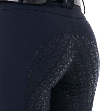 Pantaloni a vita alta con grip integrale da donna Equestro Marina Blu marino Pantaloni a vita alta con grip integrale da donna Equestro Marina Blu marino