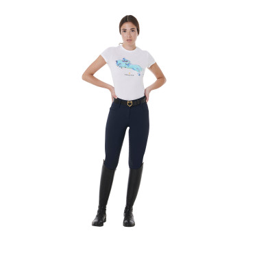 Pantaloni a vita alta con grip integrale da donna Equestro Marina Blu marino Pantaloni a vita alta con grip integrale da donna Equestro Marina Blu marino
