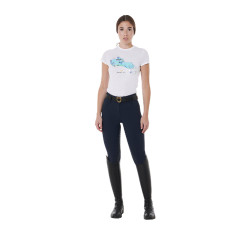 Pantaloni a vita alta con grip integrale da donna Equestro Marina Blu marino Pantaloni a vita alta con grip integrale da donna Equestro Marina Blu marino