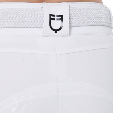 Pantaloni a vita alta con grip integrale da donna Equestro Bianco Pantaloni a vita alta con grip integrale da donna Equestro Bianco