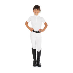 Pantaloni Kasumi da bambino in materiale stretch Equestro Bianco