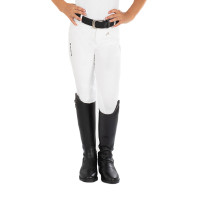 Pantaloni Kasumi da bambino in materiale stretch Equestro Bianco