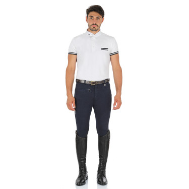 Pantaloni uomo Zeus con grip al ginocchio in cotone stretch Equestro Pantaloni uomo Zeus con grip al ginocchio in cotone stretch Equestro