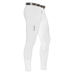 Pantaloni uomo Zeus con grip al ginocchio in cotone stretch Equestro Bianco