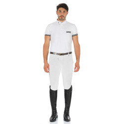 Pantaloni uomo Zeus con grip al ginocchio in cotone stretch Equestro Bianco