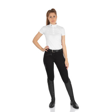 Pantaloni da donna Selene in cotone stretch Equestro Nero
