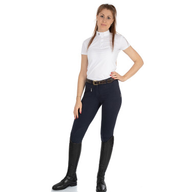 Pantaloni da donna Selene in cotone stretch Equestro Marina Blu marino