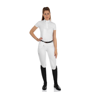 Pantaloni da donna Selene in cotone stretch Equestro Bianco