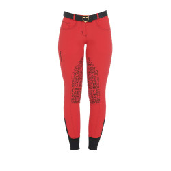 Pantaloni da donna con grip al ginocchio in tessuto tecnico Xeni Equestro Pantaloni da donna con grip al ginocchio in tessuto tecnico Xeni Equestro