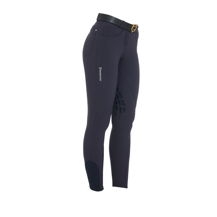 Pantaloni da donna con grip al ginocchio in tessuto tecnico Clio Equestro Pantaloni da donna con grip al ginocchio in tessuto tecnico Clio Equestro