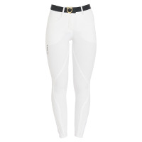Pantaloni da donna con grip al ginocchio in tessuto tecnico Clio Equestro Bianco