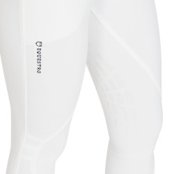 Pantaloni da donna con grip al ginocchio in tessuto tecnico Clio Equestro Bianco