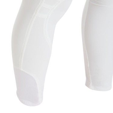 Pantaloni da donna con grip al ginocchio in tessuto tecnico Clio Equestro Bianco