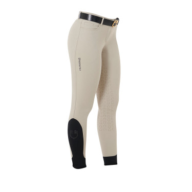 Pantaloni da donna con grip integrale Aria in tessuto tecnico Equestro Tan Oxford Rosa