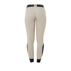 Pantaloni da donna con grip integrale Aria in tessuto tecnico Equestro Tan Oxford Rosa
