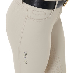Pantaloni da donna con grip integrale Aria in tessuto tecnico Equestro Tan Oxford Rosa