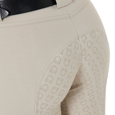 Pantaloni da donna con grip integrale Aria in tessuto tecnico Equestro Tan Oxford Rosa