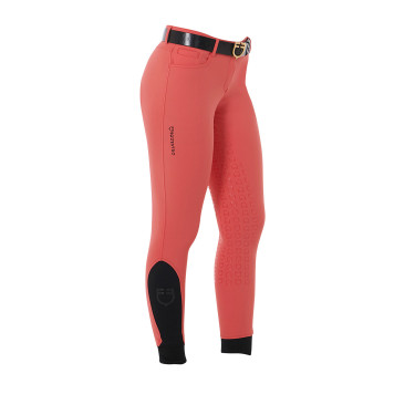 Pantaloni da donna con grip integrale Aria in tessuto tecnico Equestro Rosso papavero