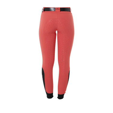 Pantaloni da donna con grip integrale Aria in tessuto tecnico Equestro Rosso papavero