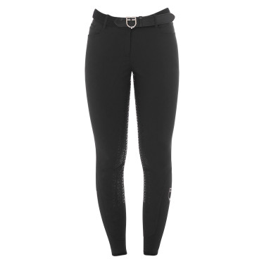 Pantaloni da donna con grip integrale Aria in tessuto tecnico Equestro Nero