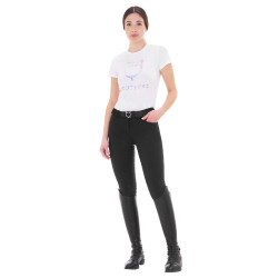 Pantaloni da donna con grip integrale Aria in tessuto tecnico Equestro Nero
