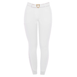 Pantaloni da donna con grip integrale Aria in tessuto tecnico Equestro Bianco