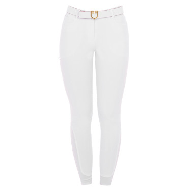 Pantaloni da donna con grip integrale Aria in tessuto tecnico Equestro Bianco