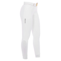 Pantaloni da donna con grip integrale Aria in tessuto tecnico Equestro Bianco
