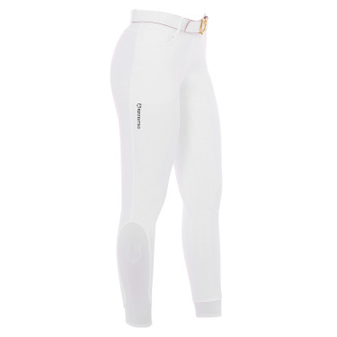 Pantaloni da donna con grip integrale Aria in tessuto tecnico Equestro Bianco
