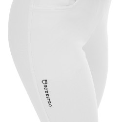 Pantaloni da donna con grip integrale Aria in tessuto tecnico Equestro Bianco