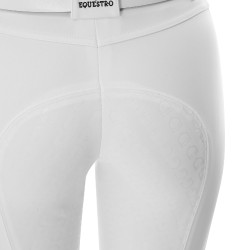 Pantaloni da donna con grip integrale Aria in tessuto tecnico Equestro Bianco