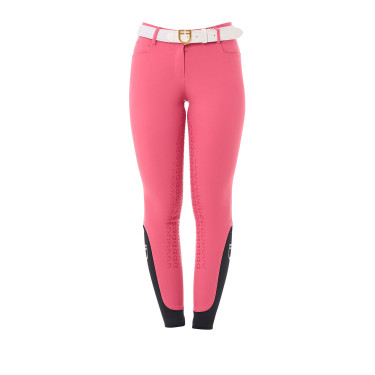 Pantaloni da donna con grip integrale Aria in tessuto tecnico Equestro Caprifoglio Rosa