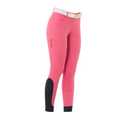 Pantaloni da donna con grip integrale Aria in tessuto tecnico Equestro Caprifoglio Rosa