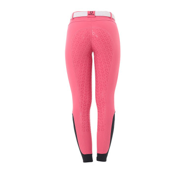 Pantaloni da donna con grip integrale Aria in tessuto tecnico Equestro Caprifoglio Rosa